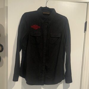 Harley-Davidson Black Button-Up Shirt